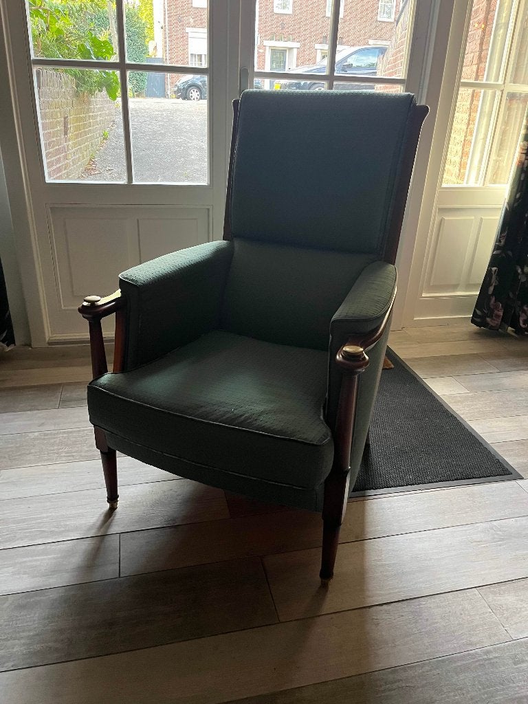 Mooie klassieke stoel, vintage fauteuil, Ophalen, Gebruikt, Overige kleuren, Stof