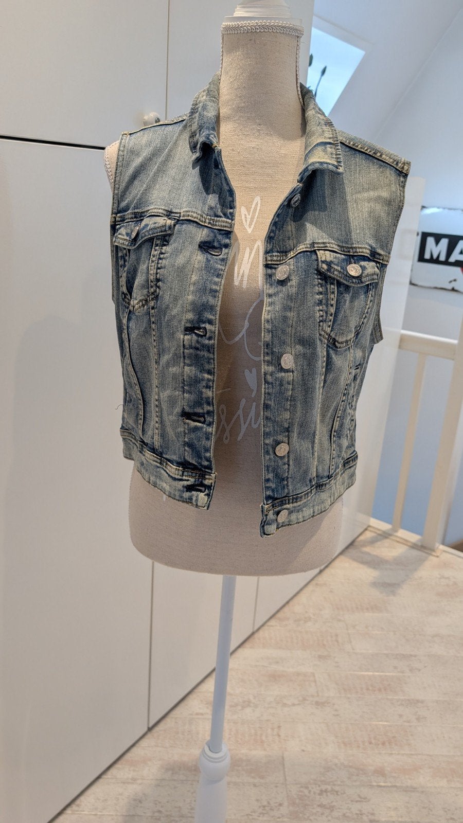 Mango Denim Gilet - Maat M, Maat 38/40 (M), Mango, Blauw, Ophalen of Verzenden