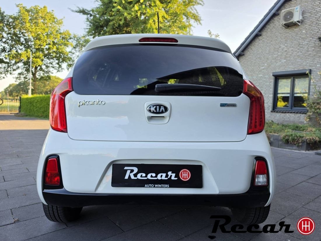 Kia Picanto - 1.2 CVVT First Edition/DealerOh/Clima/Cruise/A, Auto's, Kia, Euro 5, Gebruikt, 840 kg, Wit
