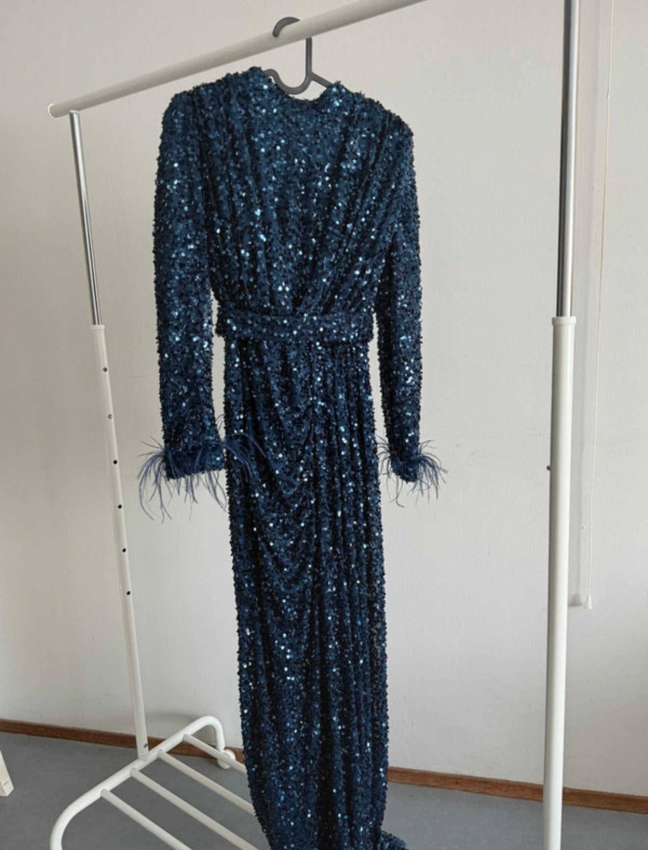 Feest Jurk, Kleding | Dames, Ophalen of Verzenden, Zo goed als nieuw, Maat 38/40 (M), Blauw