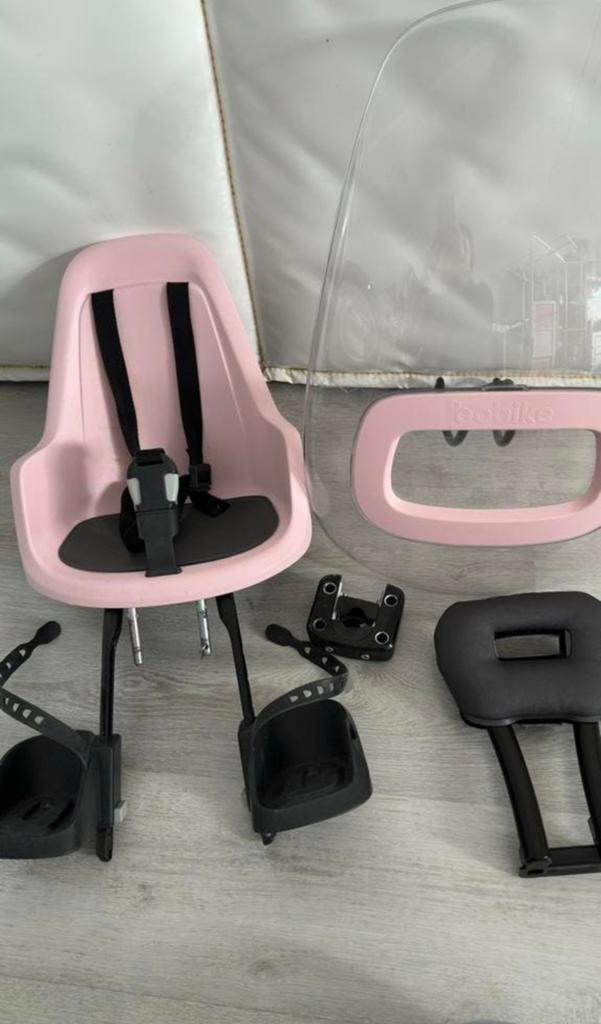 Bobike zitje fiets voorop roze, Fietsen en Brommers, Fietsaccessoires | Fietsstoeltjes, Ophalen, Zo goed als nieuw