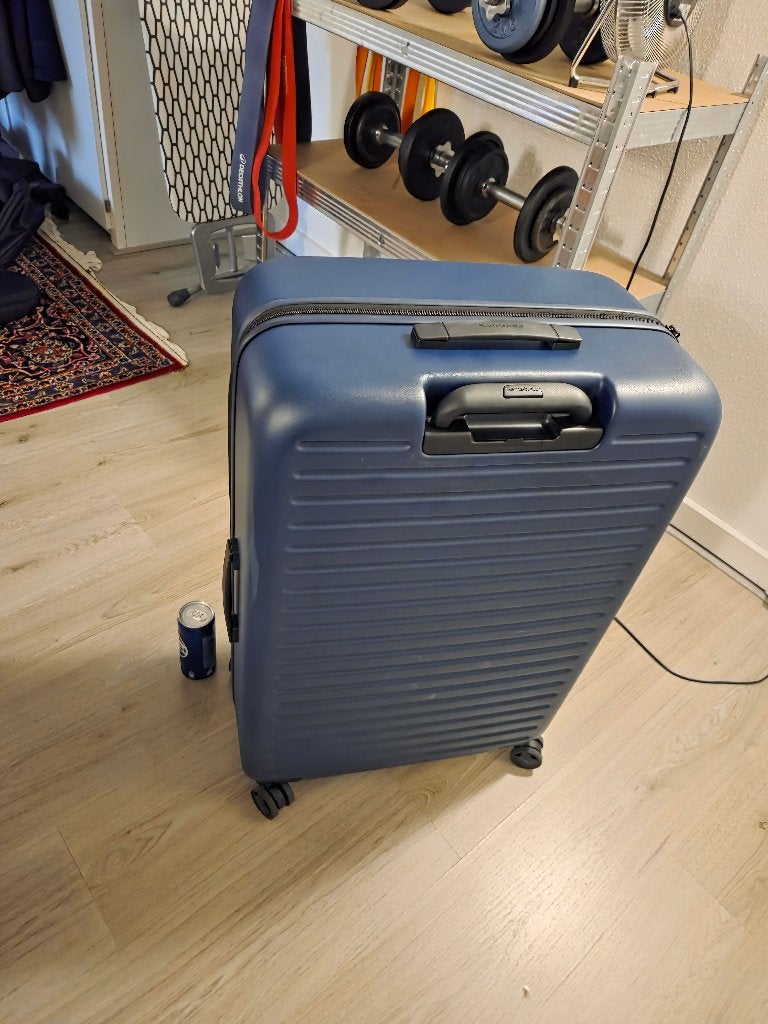 Samsonite Restackd trolley donkerblauw, Sieraden, Tassen en Uiterlijk, Koffers, Ophalen, 50 tot 60 cm, Hard kunststof, Zo goed als nieuw