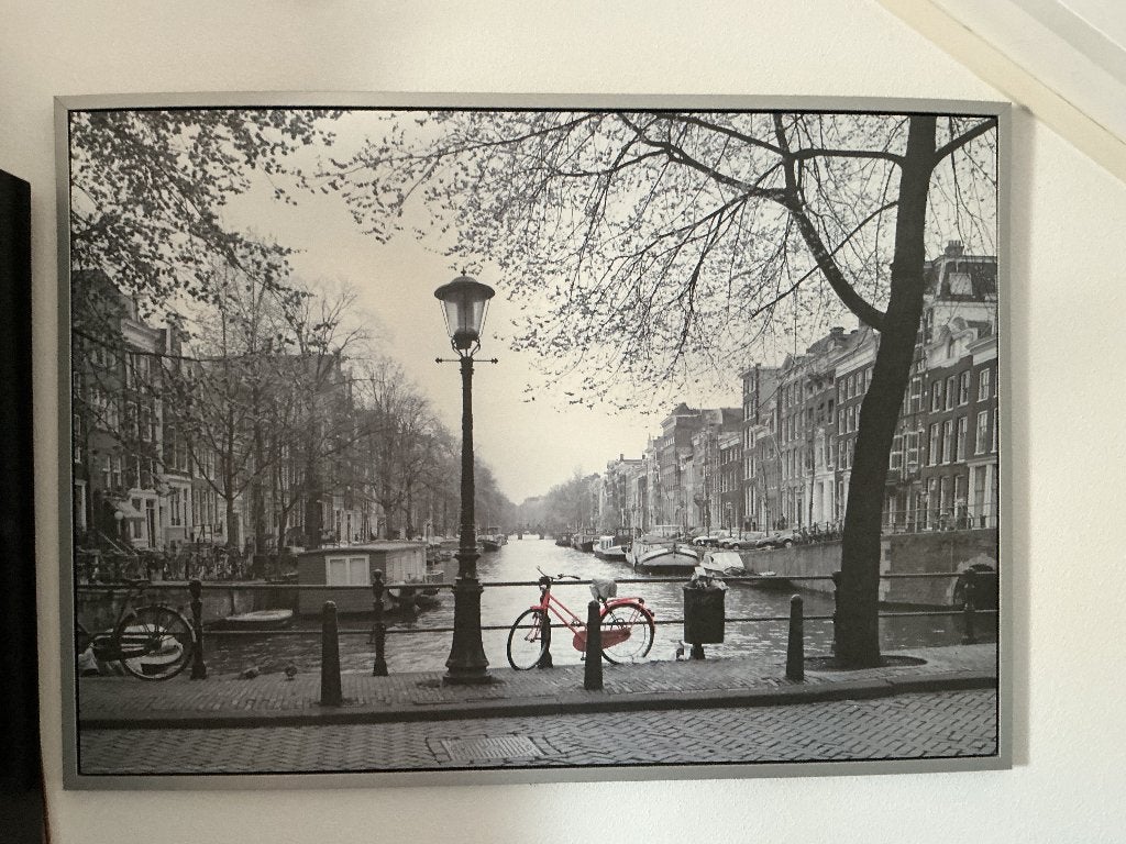 Schilderij Amsterdam fiets *Ikea*, Ophalen, 125 cm of meer, Zo goed als nieuw, Schilderij