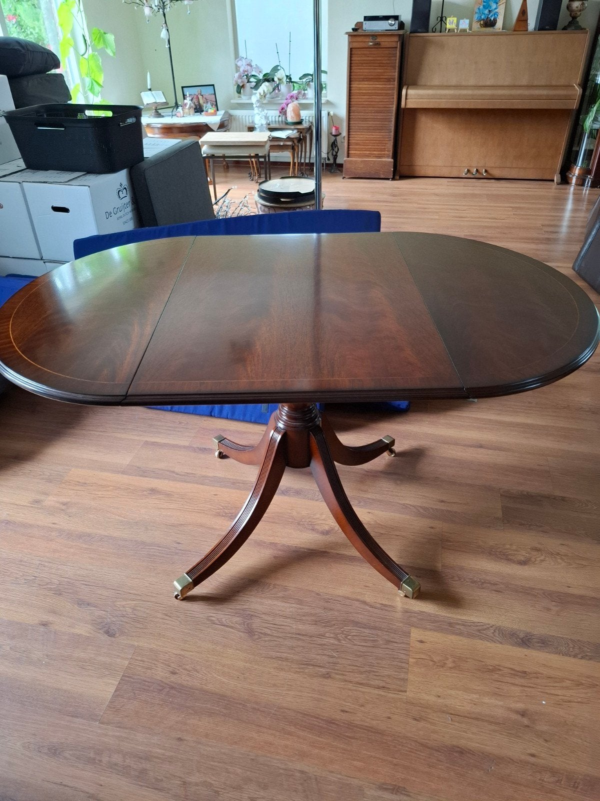 Klassieke mahoniehouten gateleg tafel, inklapbaar, Ophalen