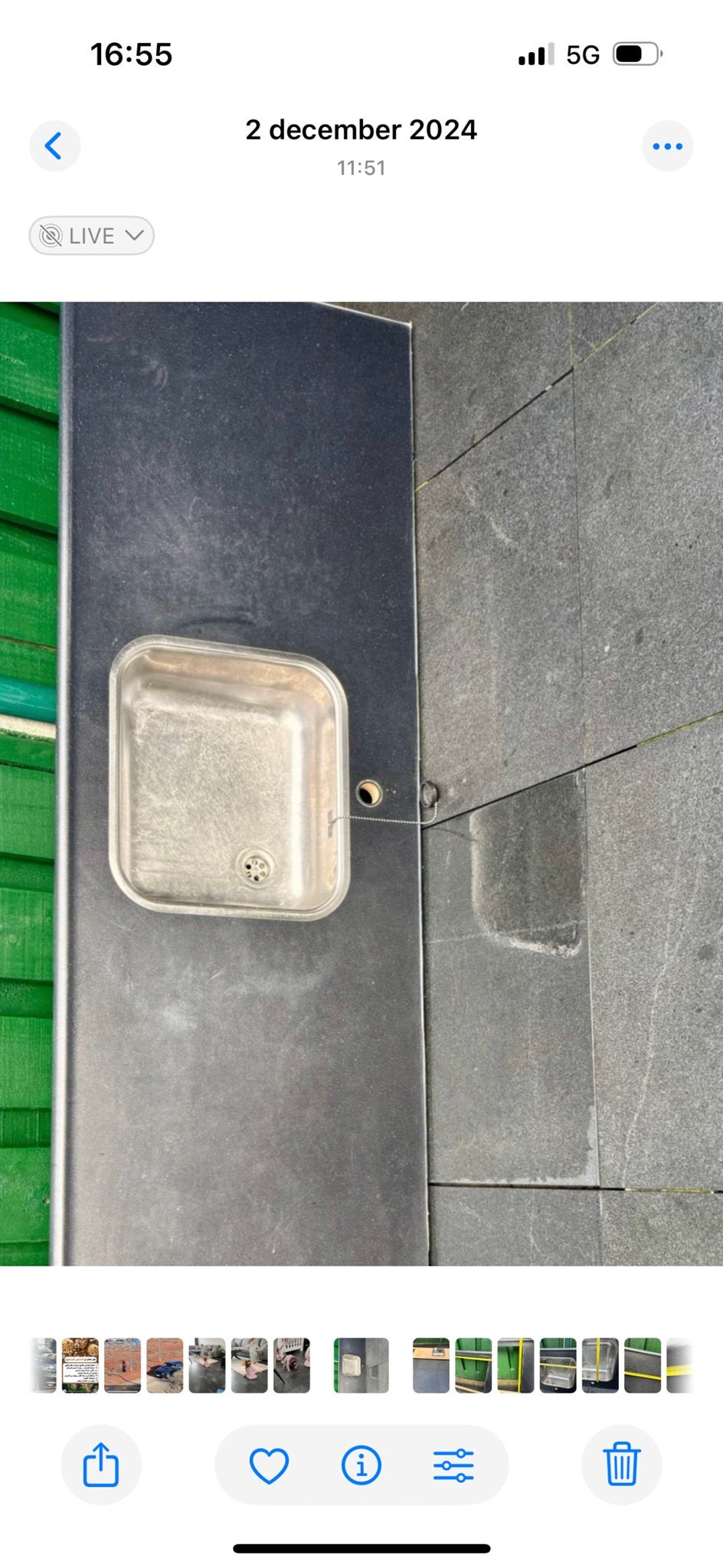 RVS spoelbak met werkblad, Ophalen, Gebruikt
