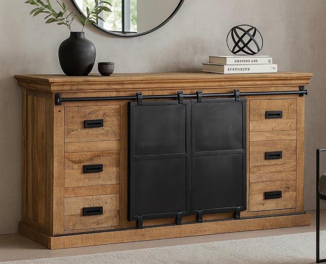 GEZOCHT: Mango houten dressoir Milan serie, 200 cm breed, Ophalen