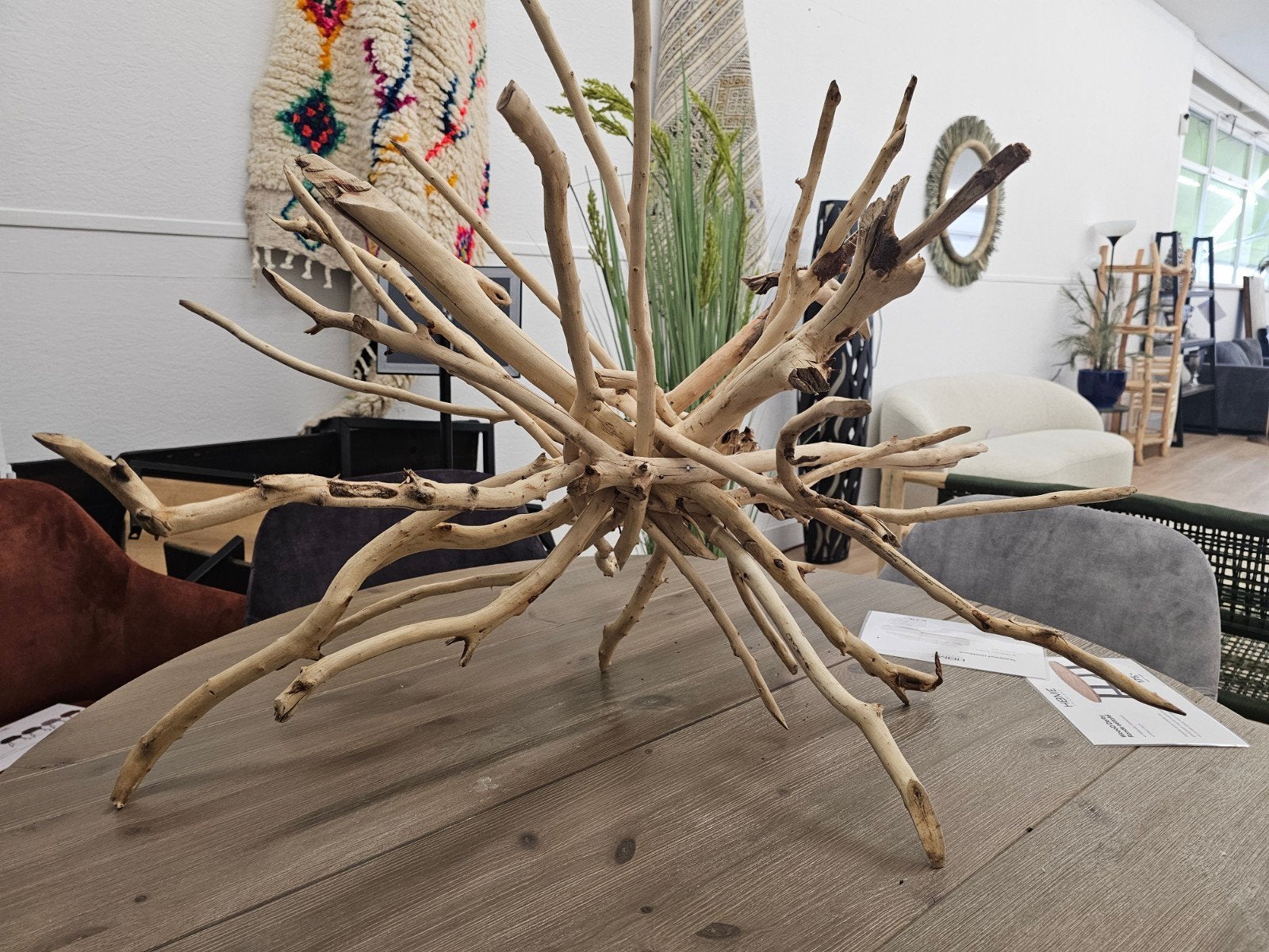 unieke hang lamp - eucalyptus hout