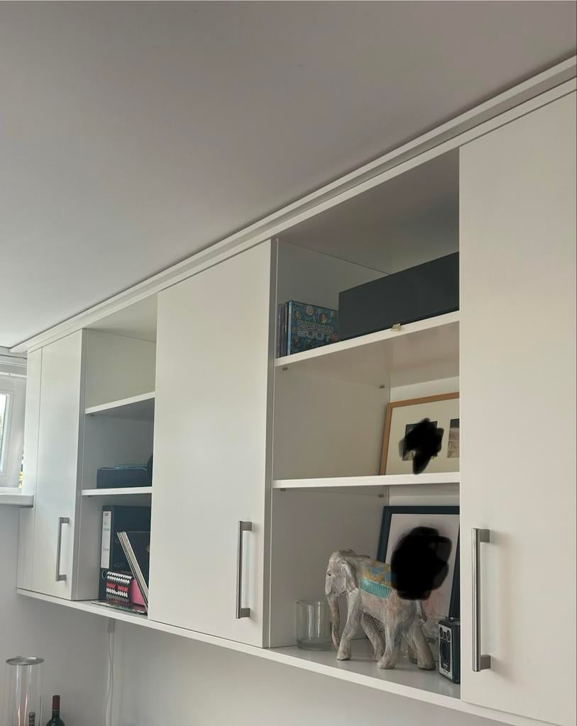 Compleet wandmeubel/bureau met diverse opbergmogelijkheden, Ophalen, Overige materialen, 250 tot 300 cm, Gebruikt