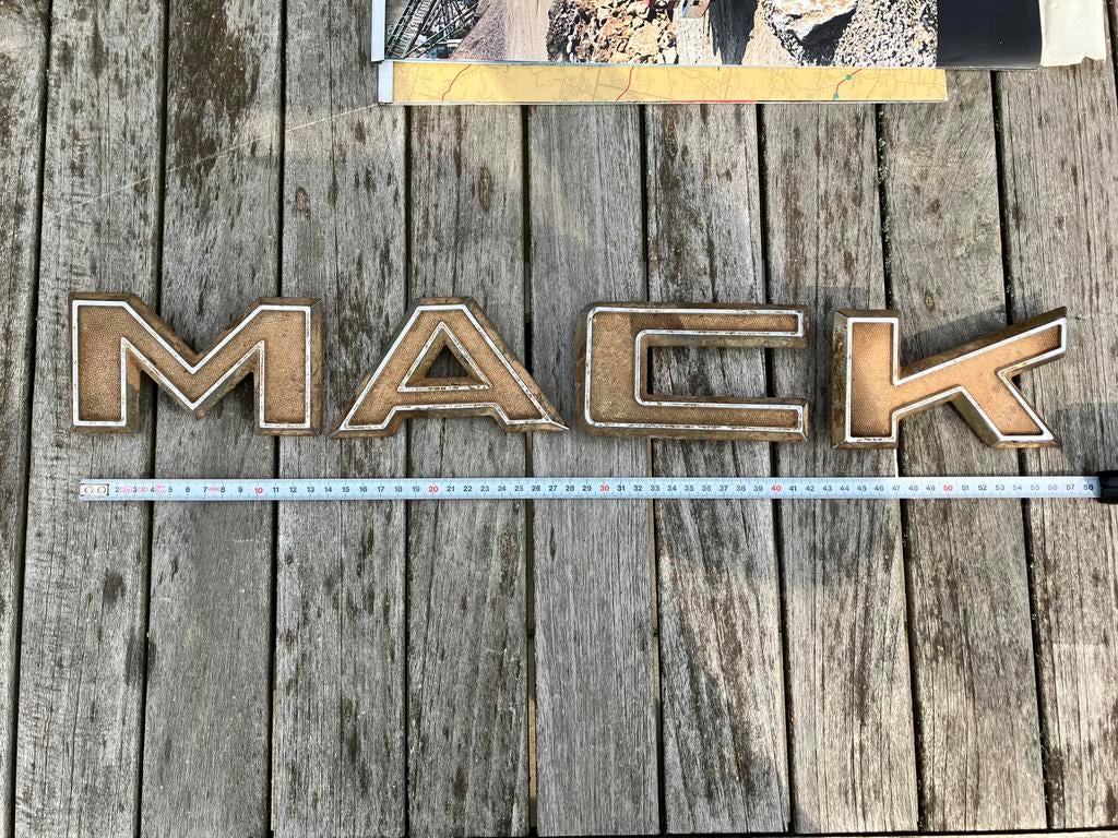 Vintage mack trucks vrachtwagen embleem letters, Ophalen of Verzenden, Gebruikt, Auto's