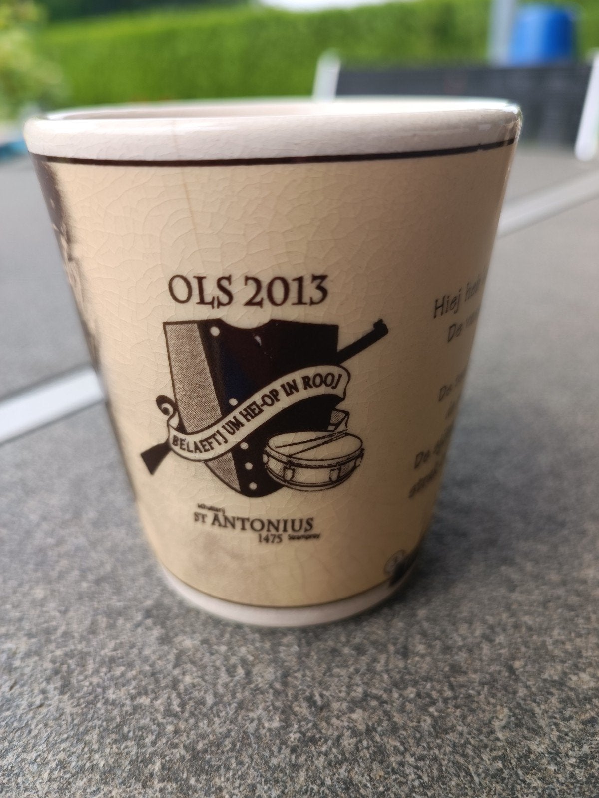 4 koffiekopjes van OLS 2013 in Stramproy, schutterij, Ophalen of Verzenden, Overige stijlen, Kop(pen) en/of Schotel(s)