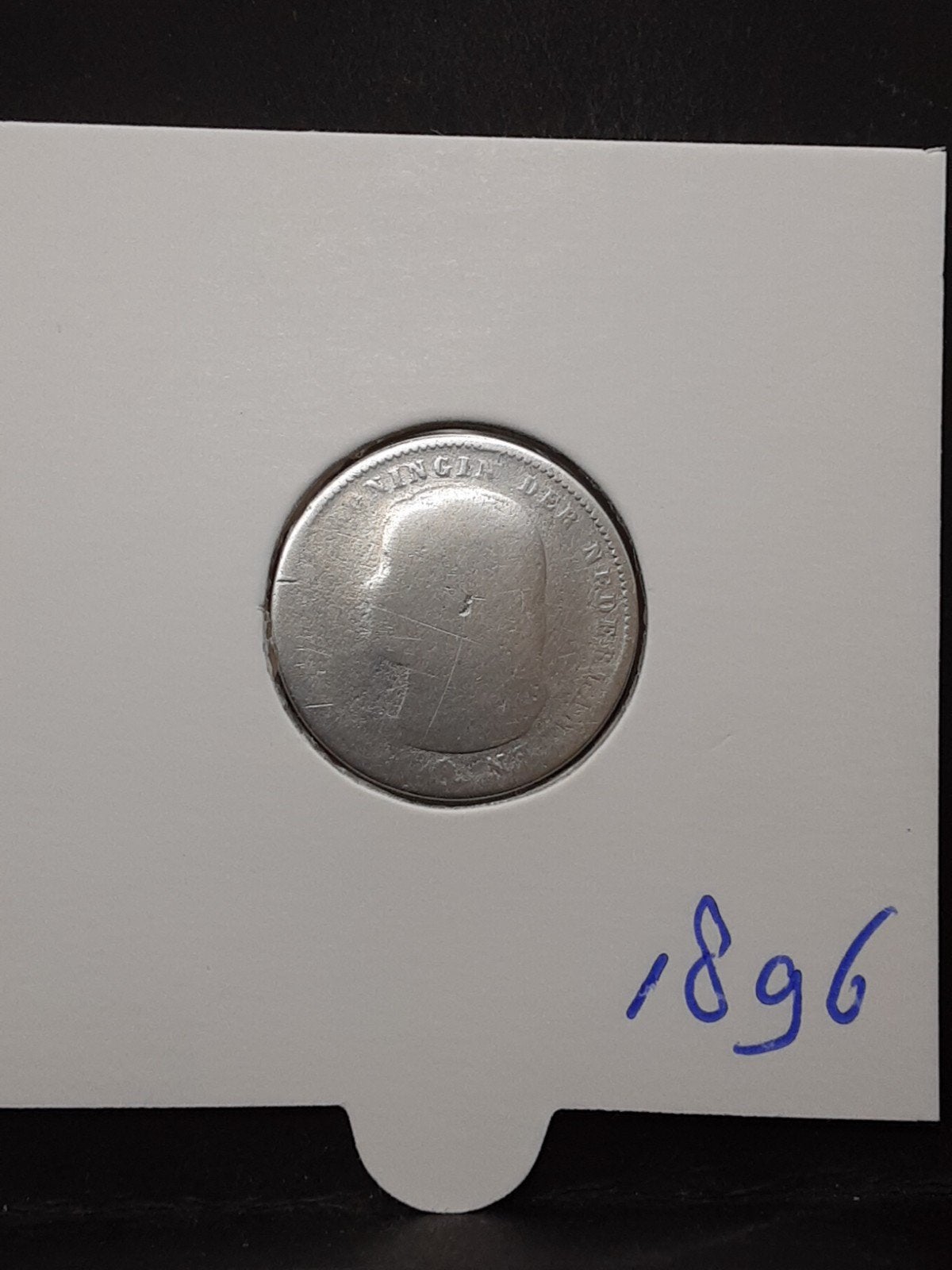25 cent 1896 koningin Wilhelmina, Postzegels en Munten, Munten | Nederland, Verzenden, Zilver, 25 cent, Koningin Wilhelmina