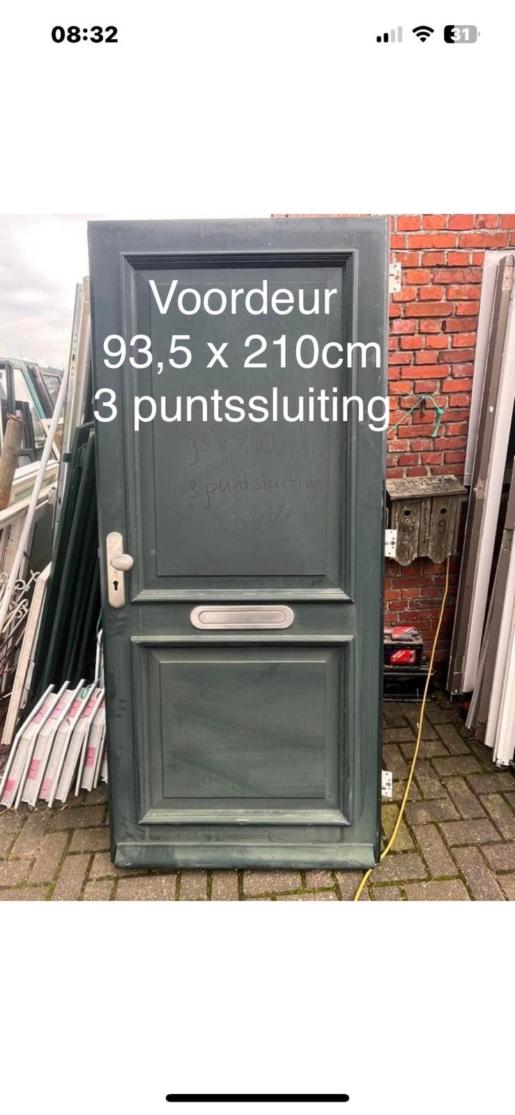 Buitendeuren merbau 95 x vele maten . Voordeur . Achterdeur., Doe-het-zelf en Verbouw, Ophalen, 80 tot 100 cm, 200 tot 215 cm