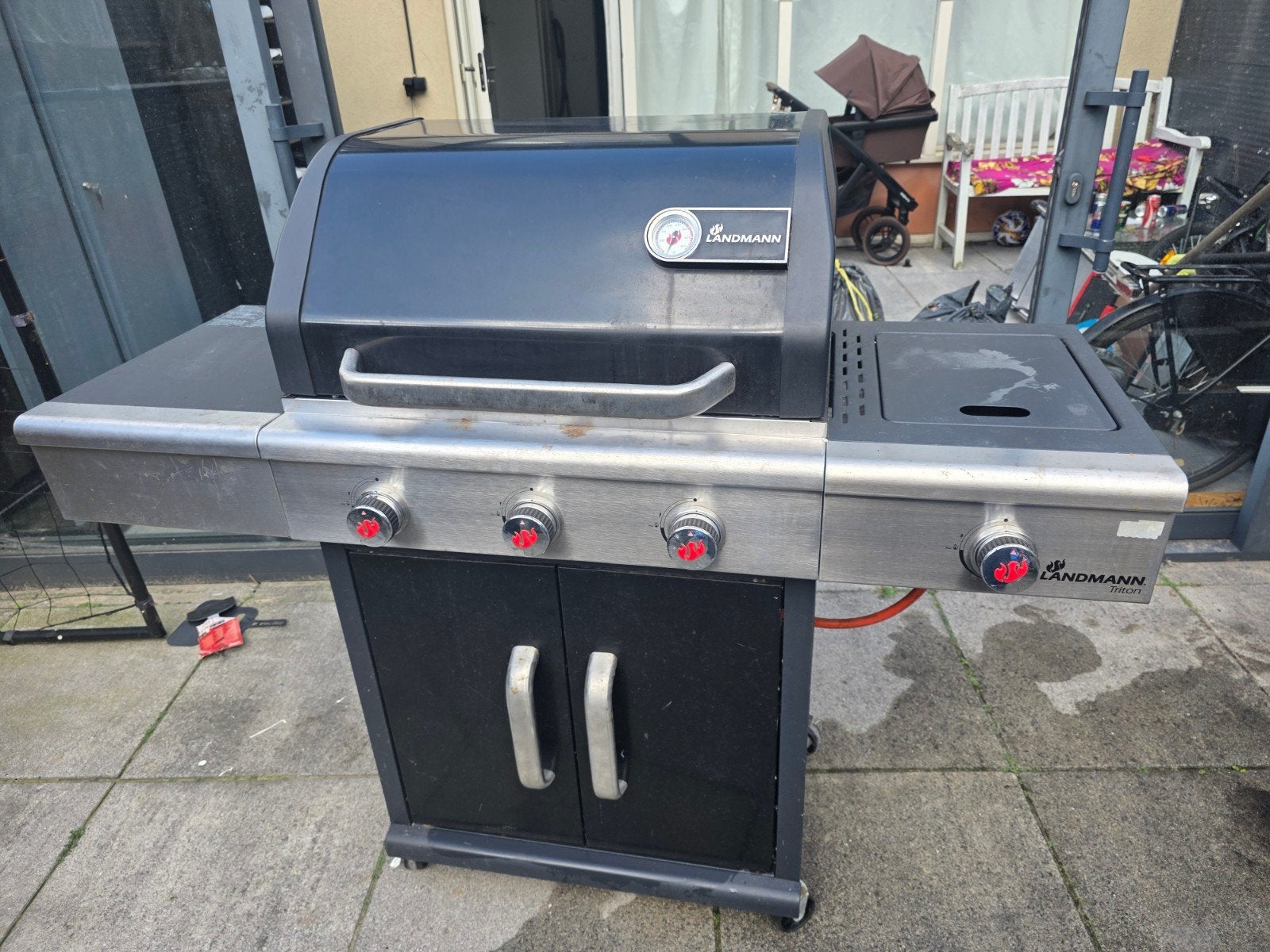 Landmann Gasbarbecue met 3 branders en zijbrander, Ophalen, Gebruikt, Landmann