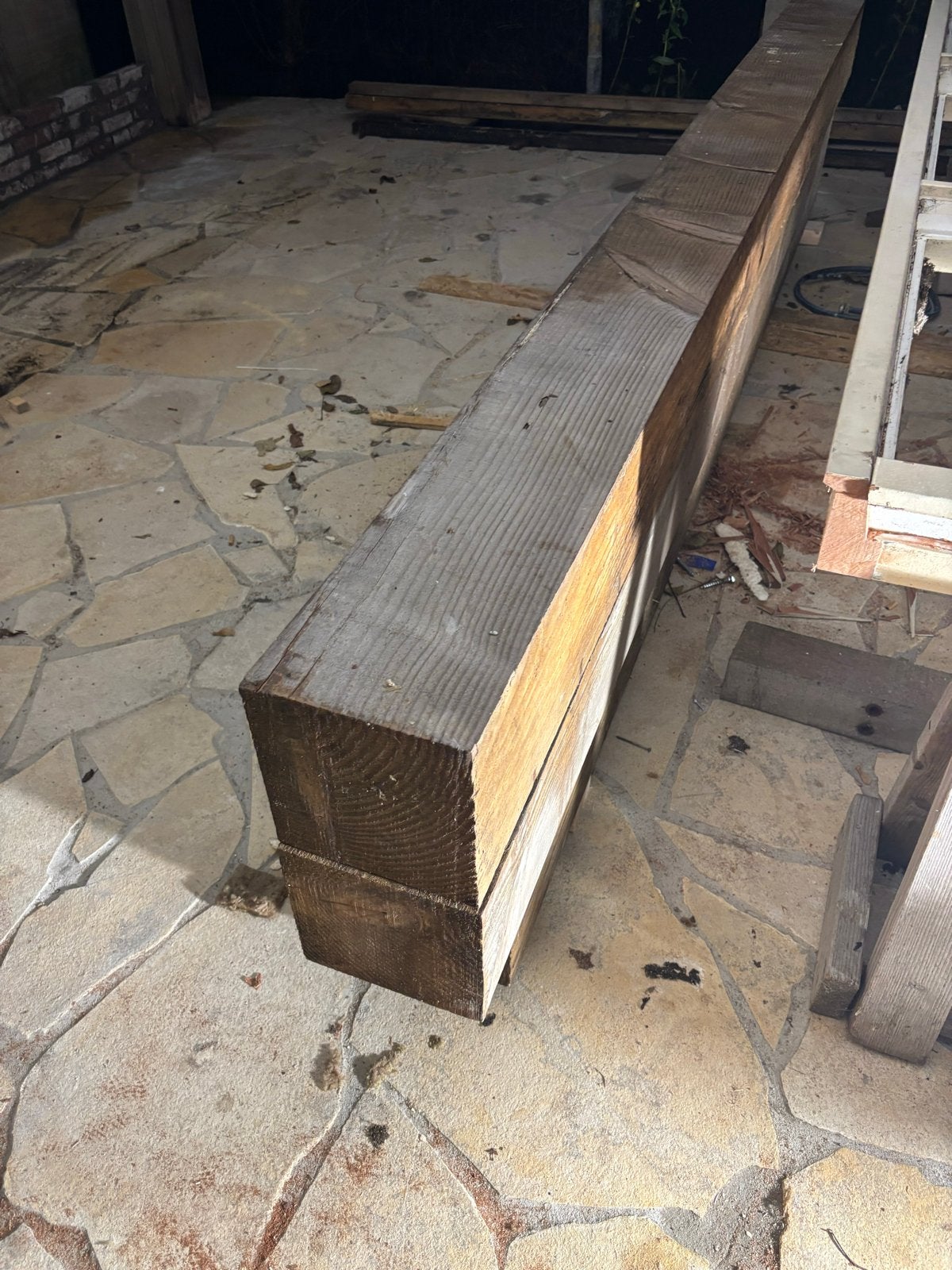 Robuuste Douglas houten palen 200x200 mm, 3 meter, Doe-het-zelf en Verbouw, Ophalen, Gebruikt, Balk, Overige houtsoorten