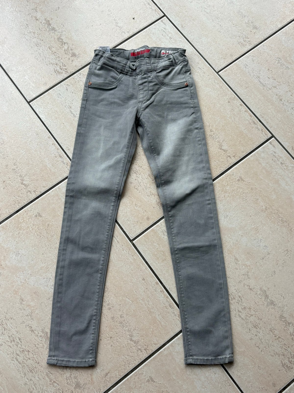 Vingino Flex Fit spijkerbroek grijs maat 128, Ophalen of Verzenden, Zo goed als nieuw, Meisje, Broek