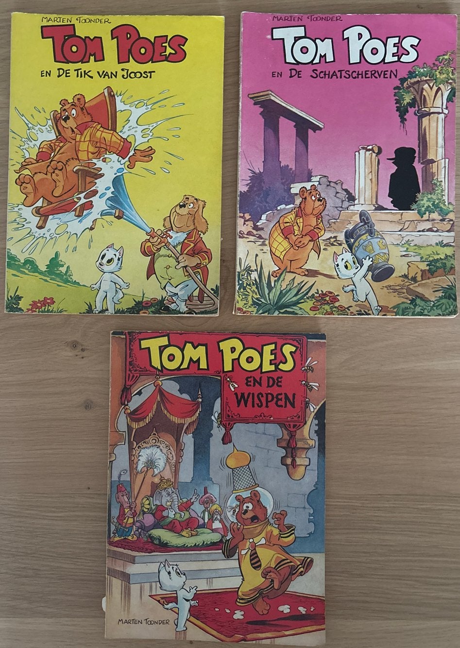 Tom Poes stripboeken uit 1974 van Marten Toonder- 3 delen, Meerdere stripboeken, Ophalen of Verzenden, Gelezen