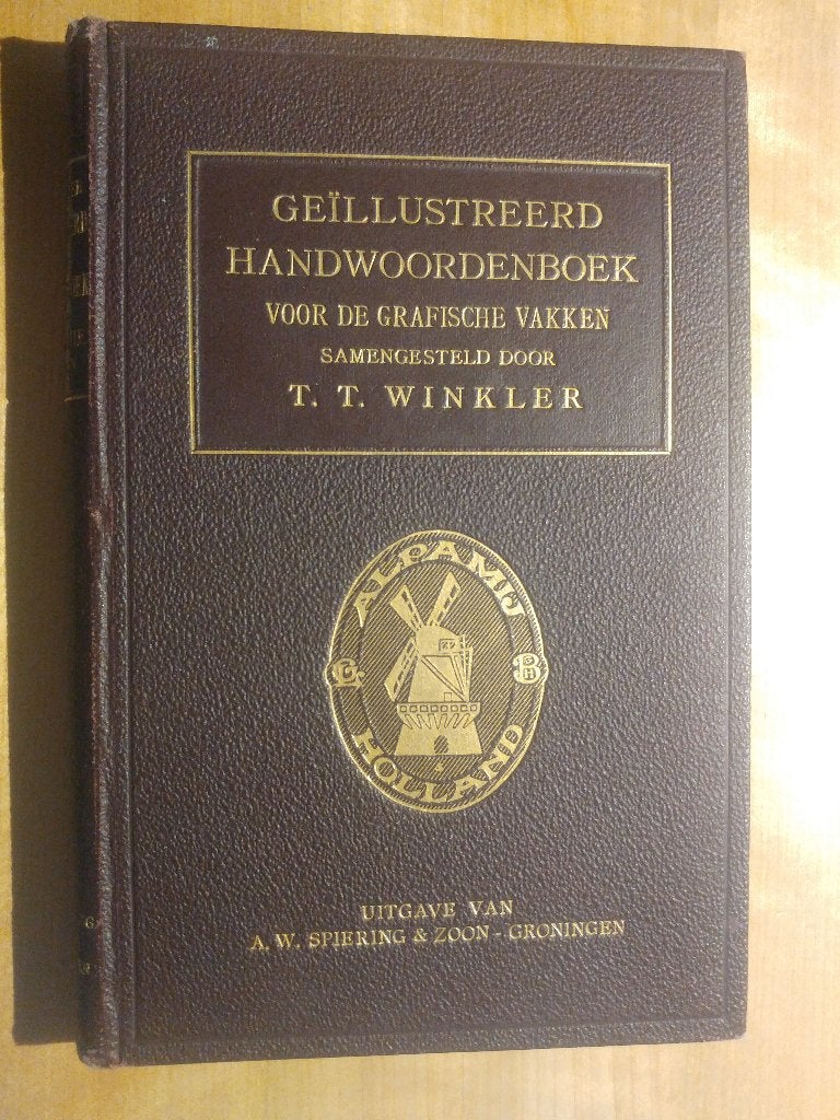 Geillustreerd Handwoordenboek Grafische Vakken; T.T. Winkler, Antiek en Kunst, Ophalen of Verzenden