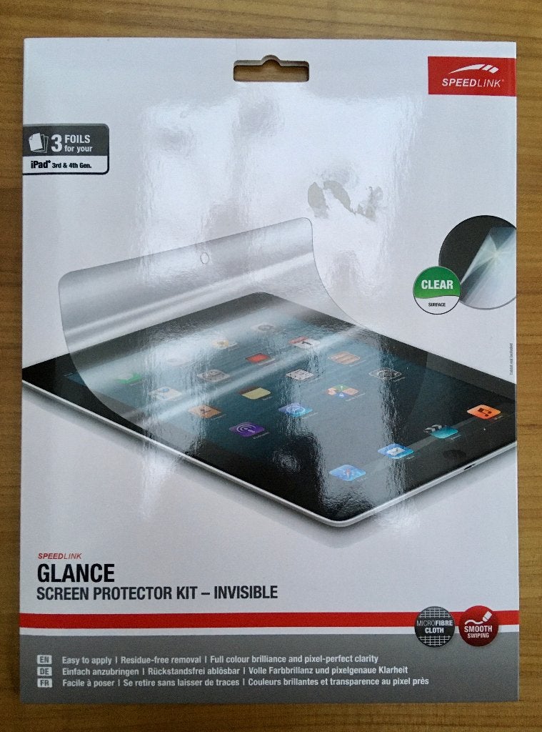 iPad beschermfolie / screenprotector (3 stuks in pakketje), Nieuw, Ophalen of Verzenden, Bescherming voorkant, IPad 3 en 4 (3de en 4de generatie; gemaakt tussen 2012 en 2017)