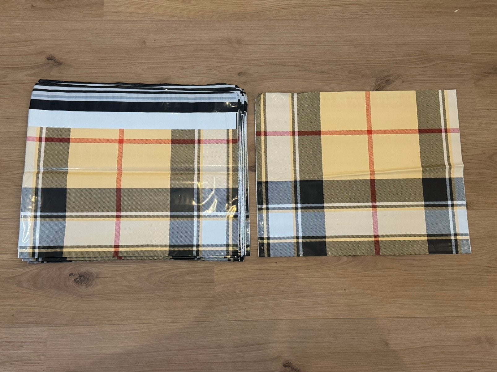 Nieuw rotim verzendzakken schotse ruit large 50 stuks, Ophalen of Verzenden, Nieuw