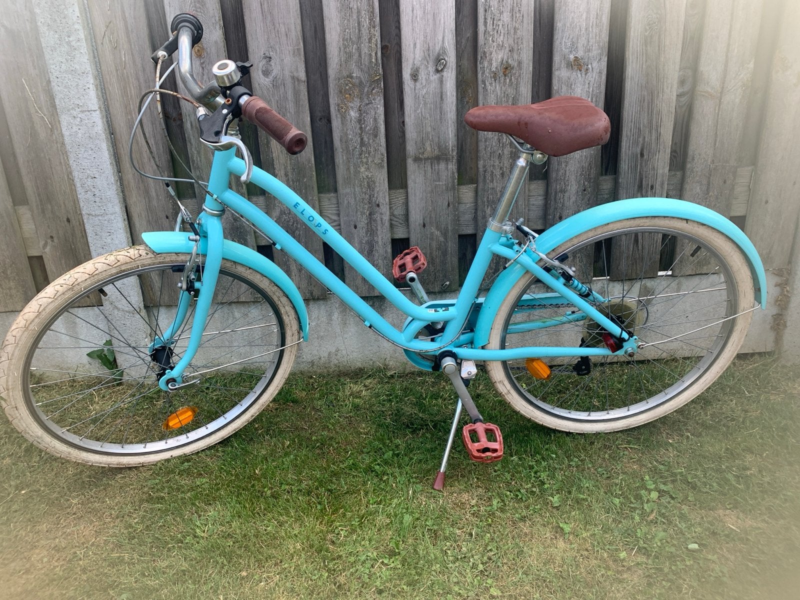 Elops Stadsfiets Dames/Meisjes - Lichtblauw, Overige merken, Gebruikt, Velgrem, Versnellingen