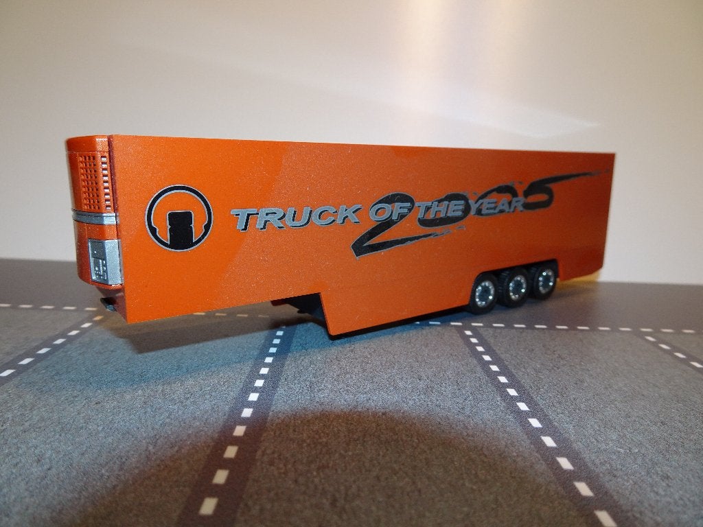 279 herpa demo oplegger scania oranje 1:87 truck trein, Ophalen of Verzenden, Zo goed als nieuw, Bus of Vrachtwagen, Herpa