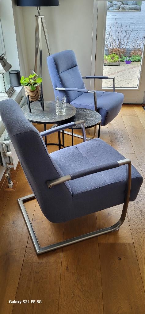 Stoelen, Ophalen, Gebruikt, Twee, Blauw