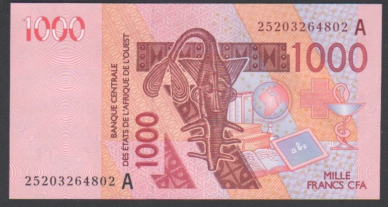 Ivoorkust 1000 Francs 2025, Postzegels en Munten, Bankbiljetten | Afrika, Verzenden, Overige landen, Los biljet
