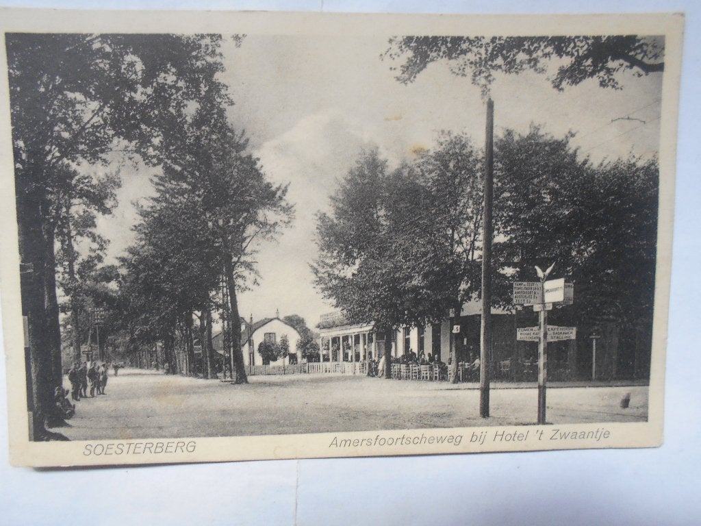 Soesterberg Amersfoortseweg bij Hotel 't Zwaantje rond 1914, Verzamelen, Ophalen of Verzenden, Voor 1920, Gelopen, Utrecht