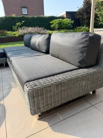 Grijze Tuinset 6-8- persoons, Tuin en Terras, Tuinsets en Loungesets, Ophalen, Kunststof, Gebruikt, Bank