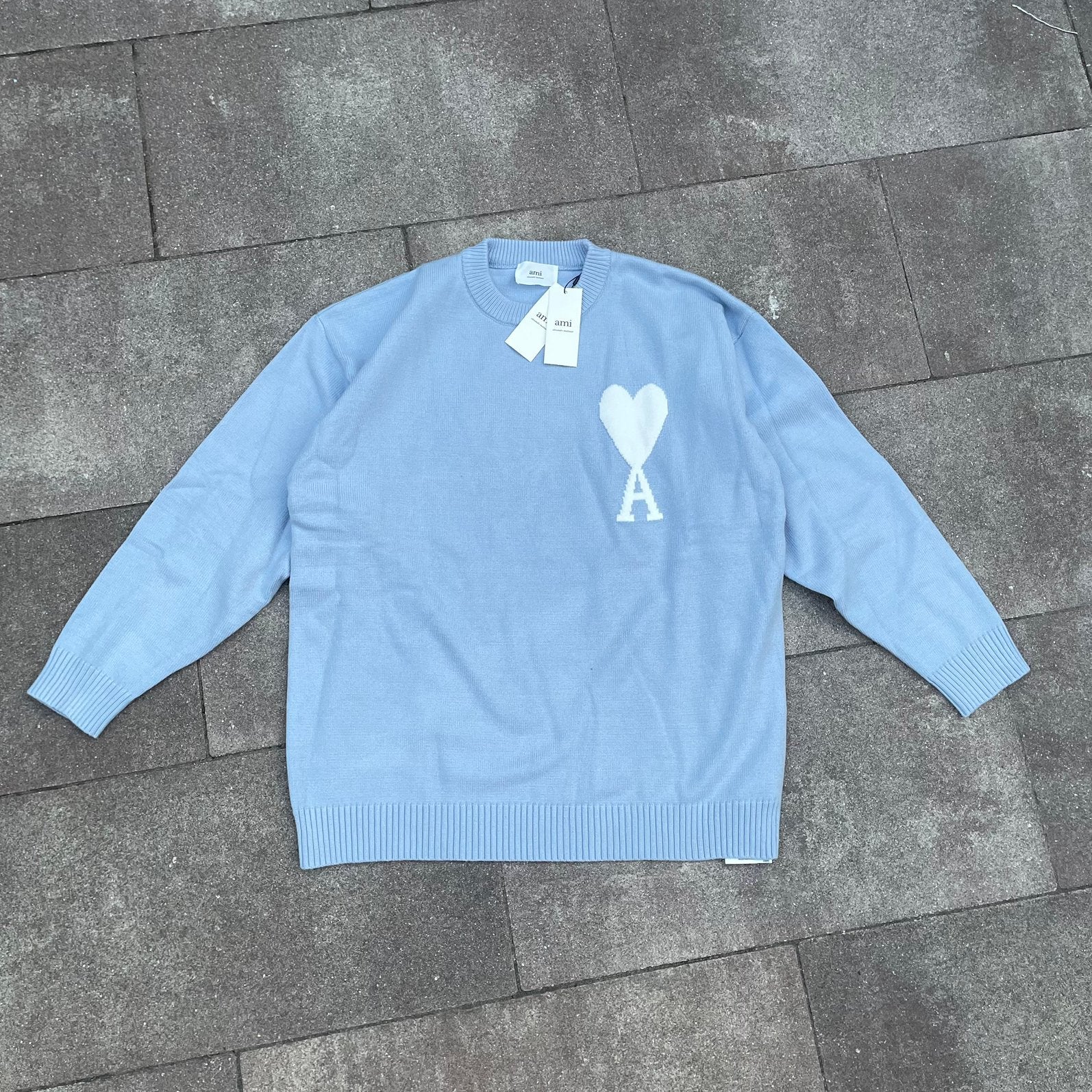 Ami paris knit, Kleding | Heren, Truien en Vesten, Ophalen of Verzenden, Zo goed als nieuw, Maat 56/58 (XL), Blauw