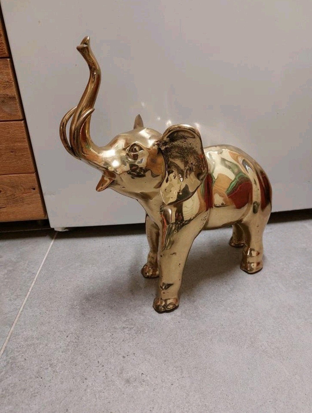 Vintage retro prachtige grote Olifant messing  koper brons, Antiek en Kunst, Ophalen of Verzenden