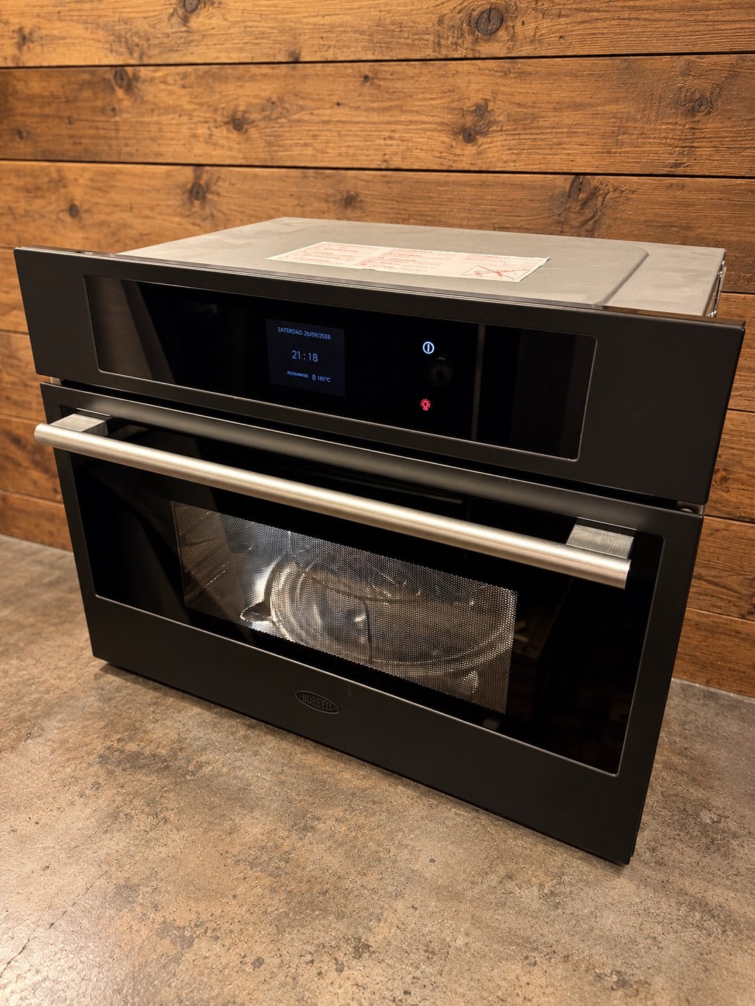 Z.G.A.N. BORETTI INBOUW COMBI OVEN!/ BEZORGING MOGELIJK, Ophalen, Zo goed als nieuw, Draaiplateau
