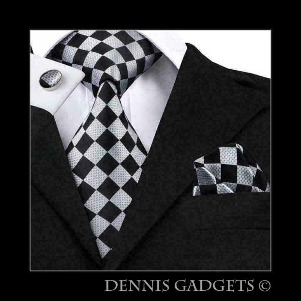 Dennis Gadgets: 100 % zijden stropdas ( 3 delig !! ) DG 1441, Ophalen of Verzenden, Nieuw, Zwart, Met patroon