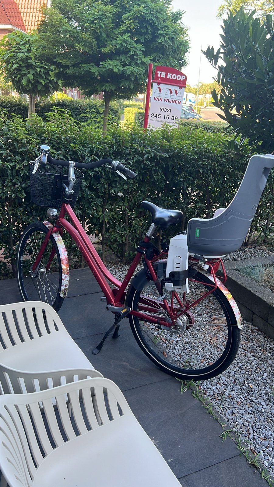 Mama-fiets met kinderzitje en z.g.a.n. mandje, Fietsen en Brommers, Trommelrem, Ophalen, Overige merken, 53 tot 56 cm