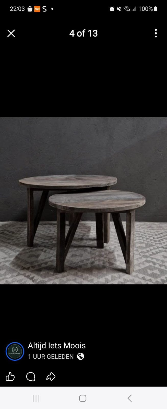 Salontafel luksa, Ophalen, Zo goed als nieuw, Rond, 50 tot 100 cm