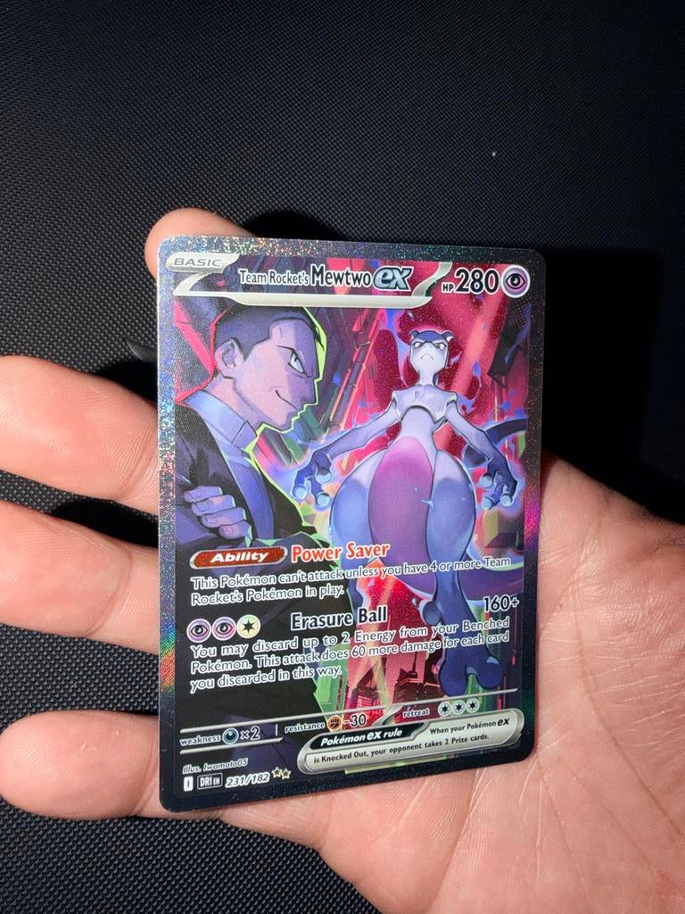 Team Rocket's Mewtwo EX Destined Rivals Pokémon kaart, Ophalen of Verzenden, Zo goed als nieuw, Losse kaart, Foil