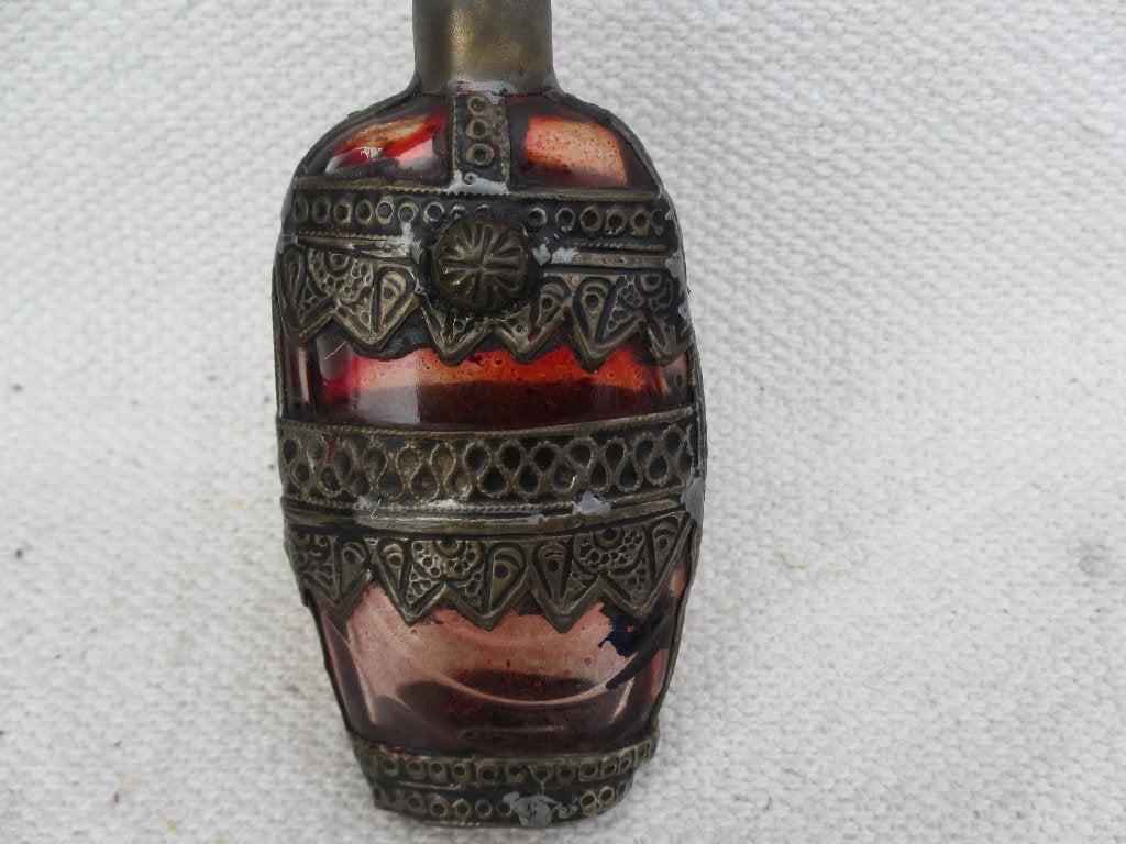 Vintage Marokkaanse parfumfles, Ophalen of Verzenden