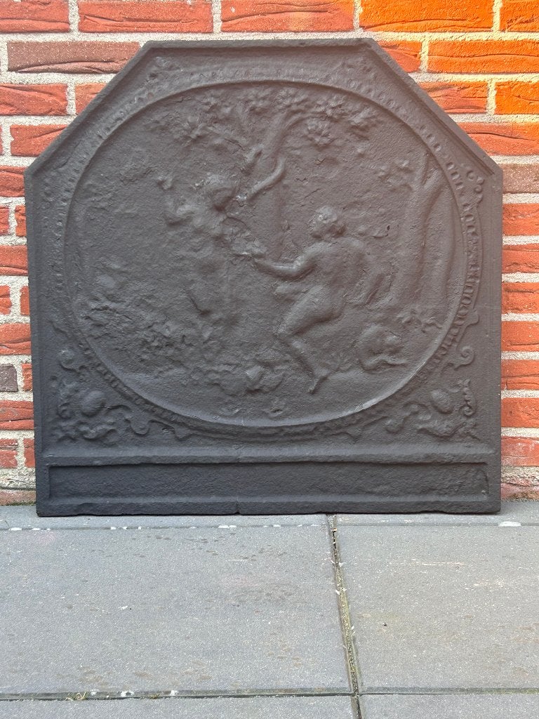 Grote zware haardplaat " Adam en Eva ", Ophalen