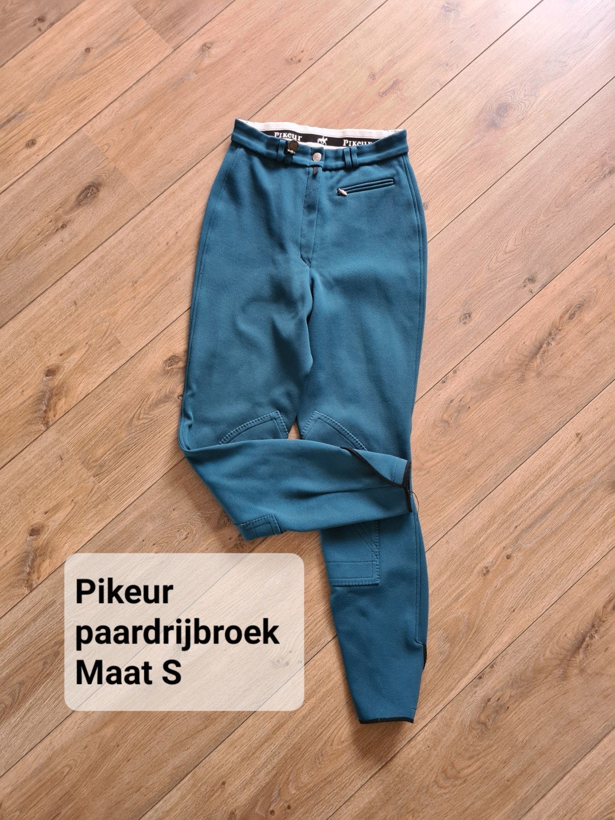Donker groene zgan paardrijbroek van Pikeur Mt S, Dames, Dressuur, Zo goed als nieuw, Met stretch