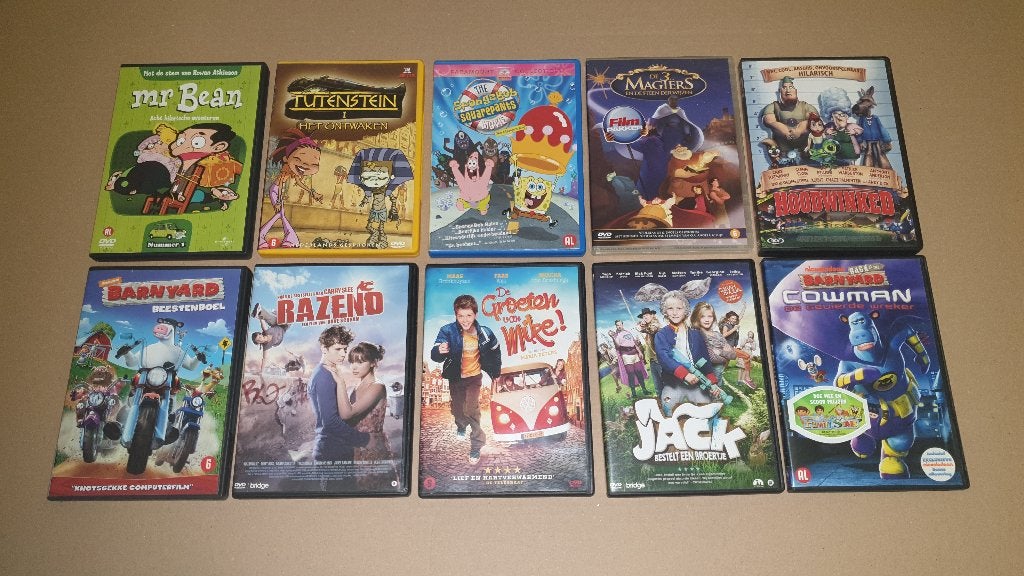 DVD - 10 jeugd films, Cd's en Dvd's, Avontuur, Alle leeftijden, Ophalen of Verzenden, Zo goed als nieuw