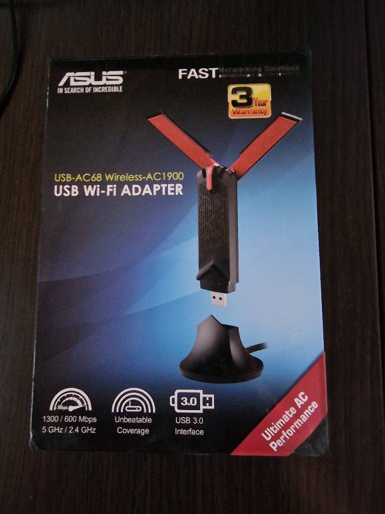 ASUS USB-AC68 Dual Band AC1900 USB 3.0 wifi-adapter, Computers en Software, WiFi-versterkers, Ophalen of Verzenden, Zo goed als nieuw