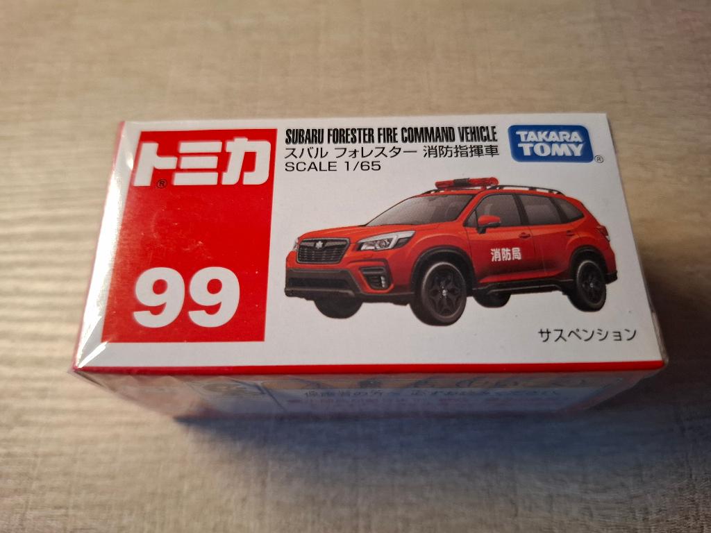 Tomica 99 - Subaru Forester Fire Command [rood] 1/65 MIB, Ophalen of Verzenden, Nieuw, Auto