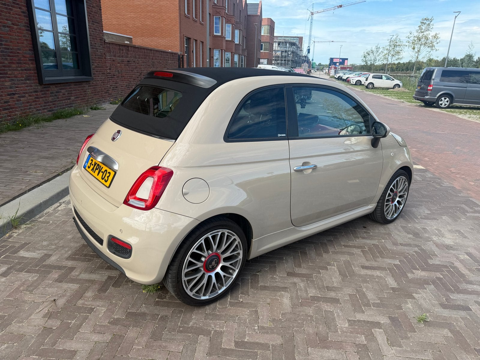 Fiat 500C SPORT Twinair Turbo 80pk 2014 cappuccino, Auto's, Fiat, Stof, Bruin, Origineel Nederlands, Handgeschakeld