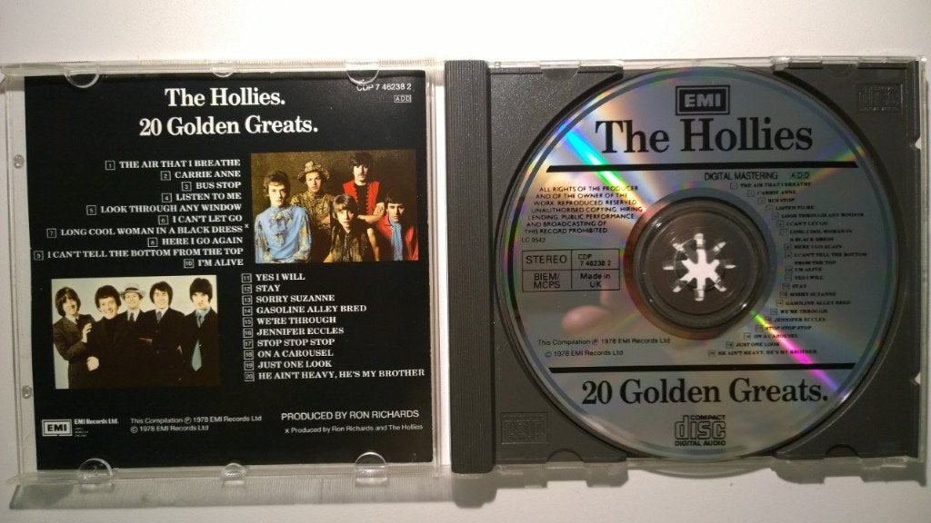 The Hollies - 20 Golden Greats, Ophalen of Verzenden, Zo goed als nieuw, Poprock, Album