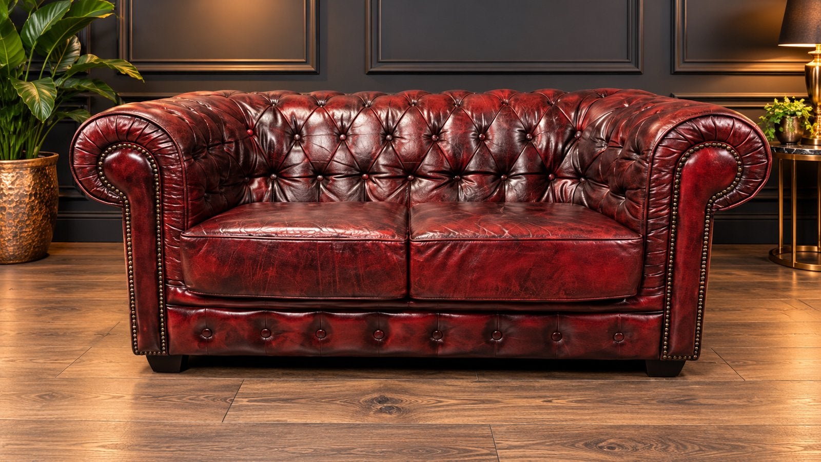 Klassieke  Birmingham Chesterfield Lederen 2 Zits !!, Ophalen of Verzenden, Zo goed als nieuw, 75 tot 100 cm