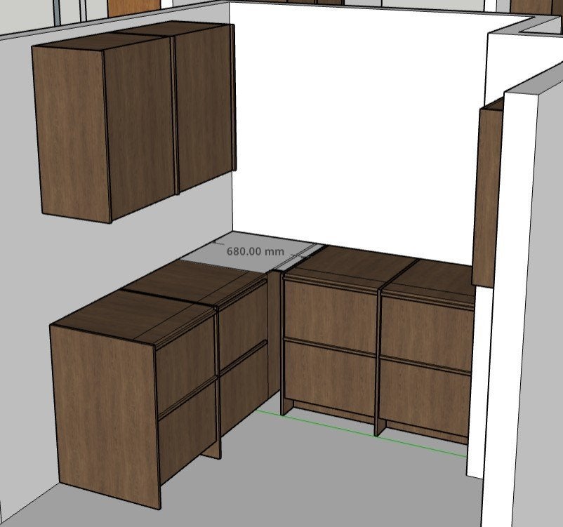 Japandi keukenfronten voor IKEA METOD keuken, Ophalen, Bruin, 150 tot 200 cm, Nieuw
