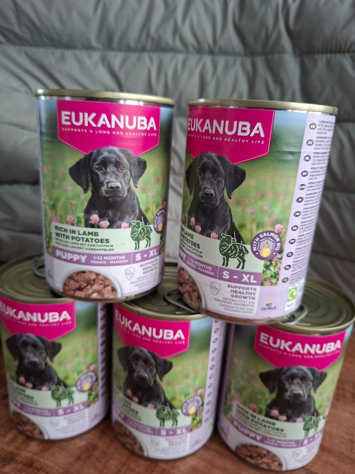 5 blikken Puppy Eukanuba goed tot 27-11-2027, Dieren en Toebehoren, Ophalen, Hond