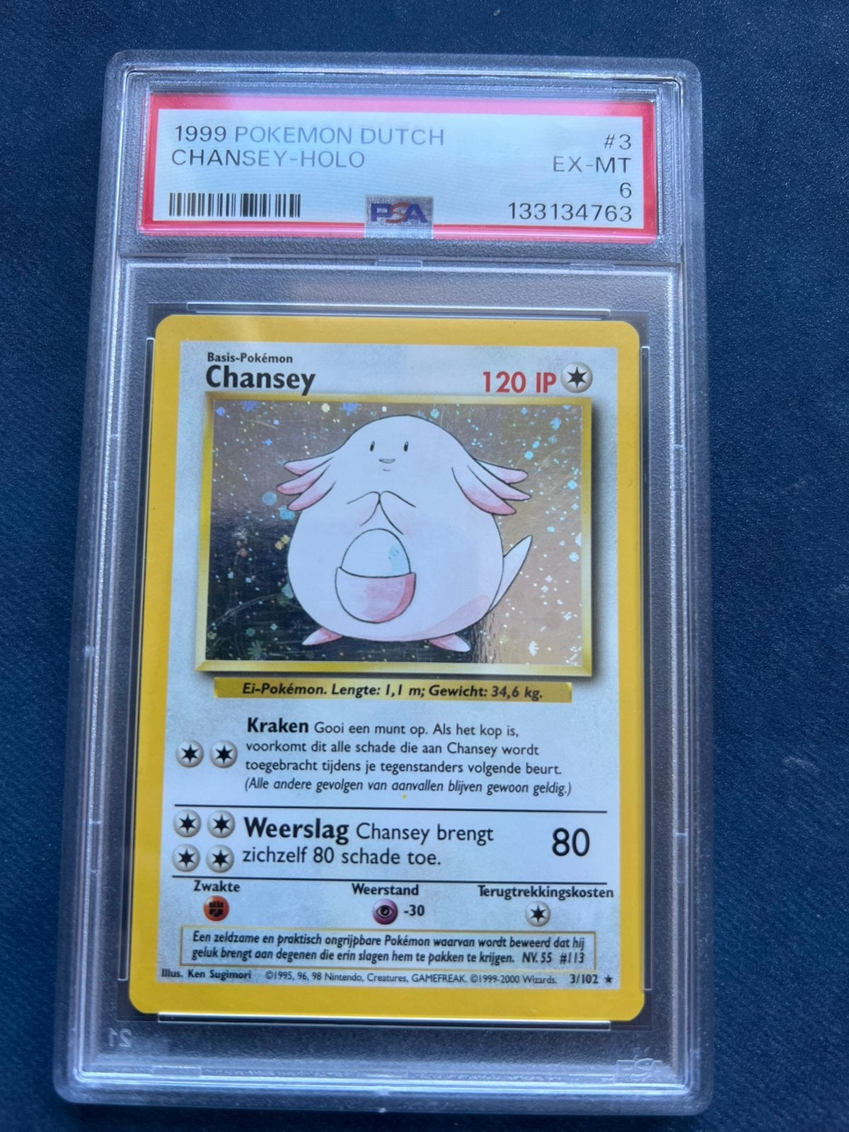 Chansey wotc 3/102 psa 7, Ophalen of Verzenden, Zo goed als nieuw