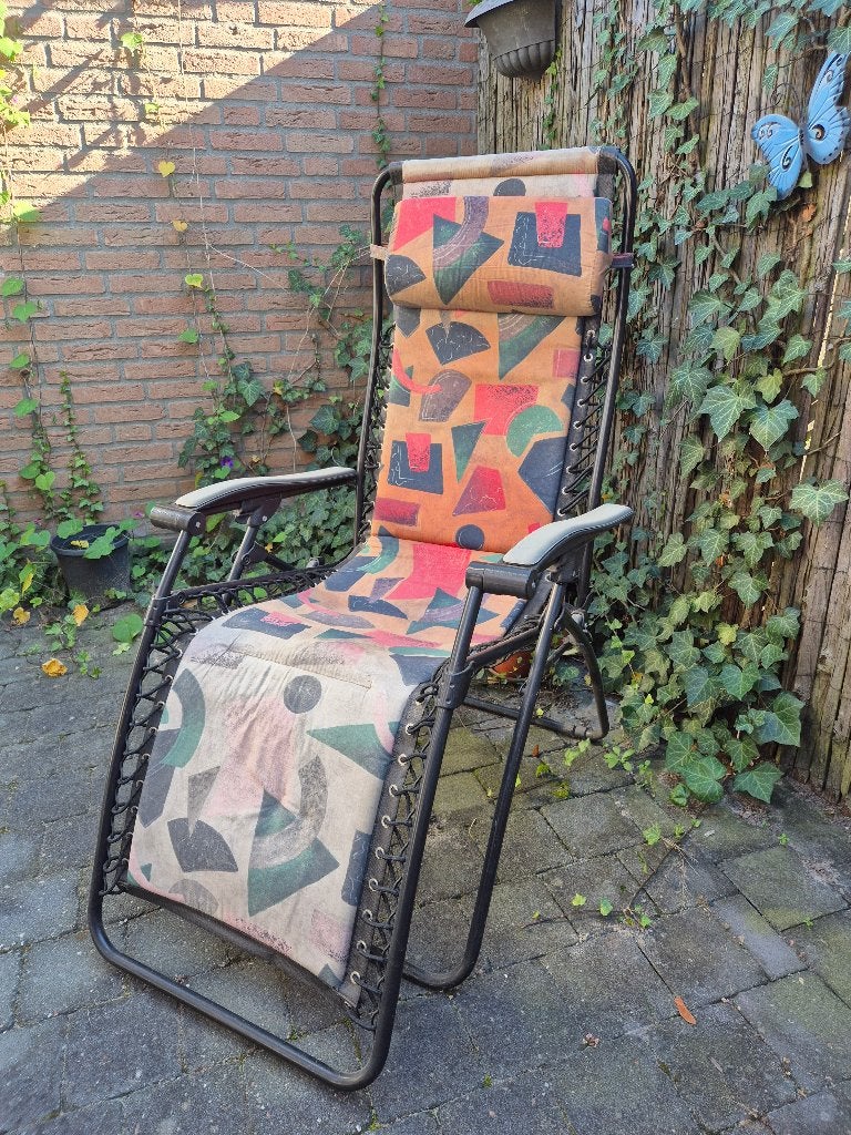 Lafuma relax tuinstoel, Ophalen, Gebruikt, Metaal, Inklapbaar