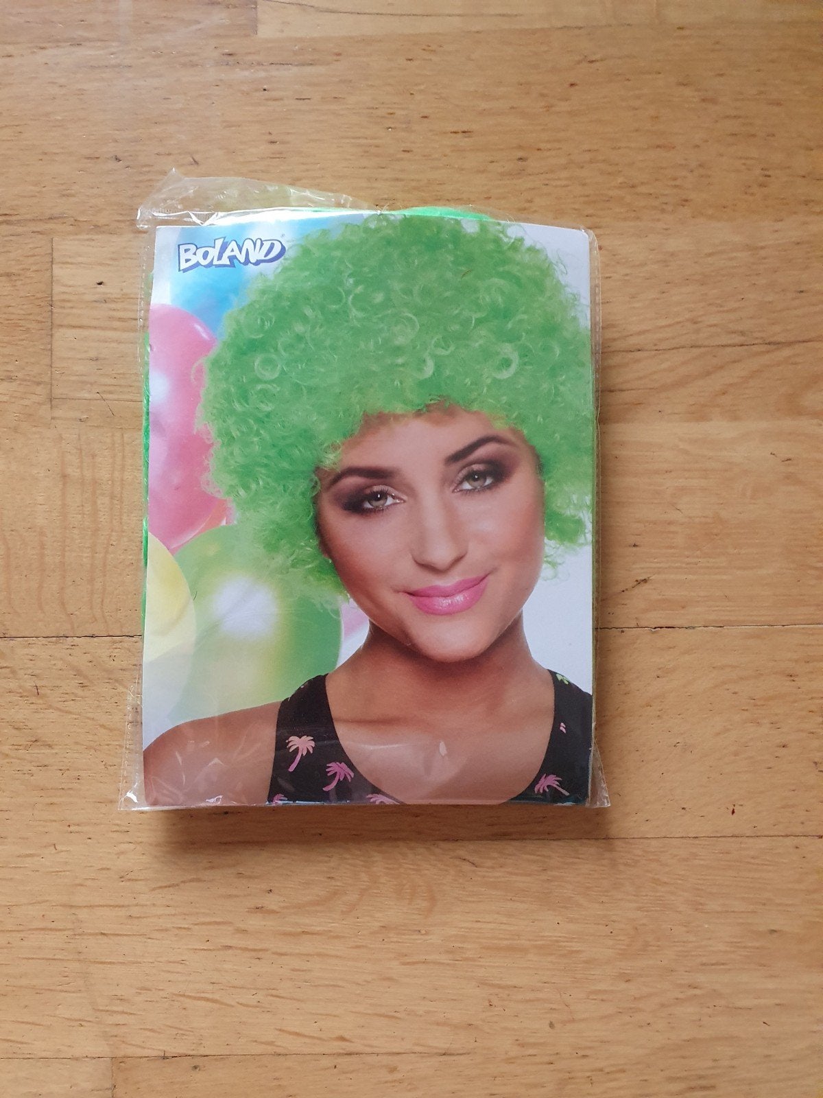 Groene afro pruik - Boland, Ophalen of Verzenden, Nieuw, Hoed of Pruik